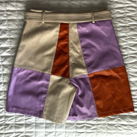 Colorblock Women's Shorts in Orange, Purple, and Cream - Picture 5 of 6